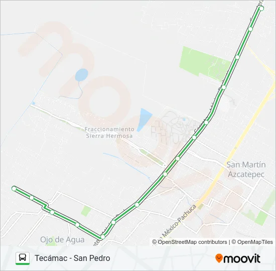 TECÁMAC - SAN PEDRO Bus Line Map