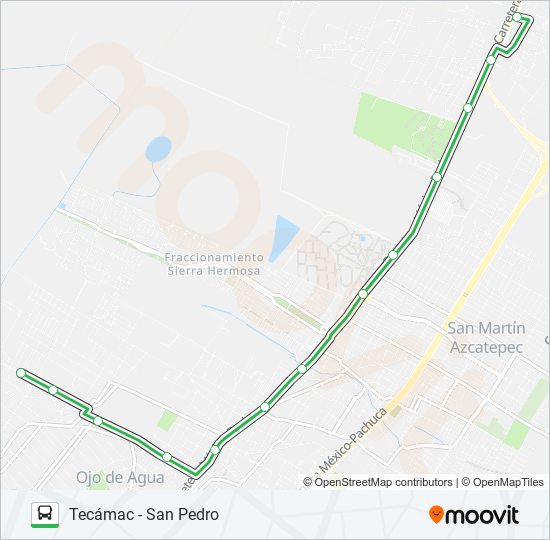 TECÁMAC - SAN PEDRO bus Line Map