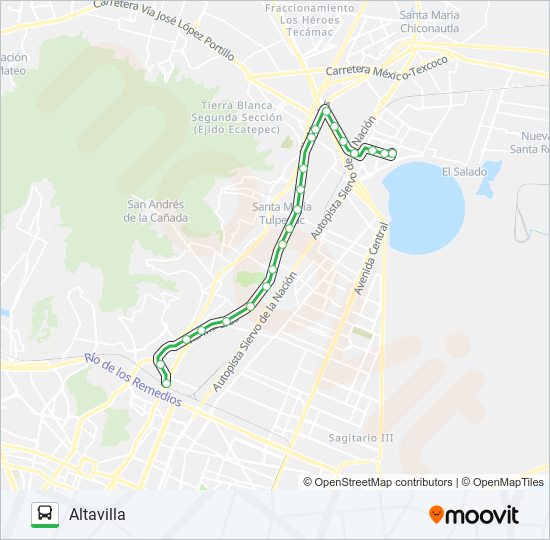 Mapa de SANTO DOMINGO - ALTAVILLA de autobús