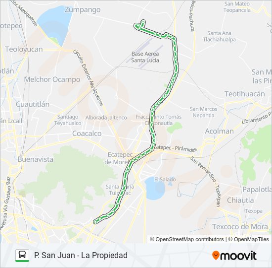 Mapa de P. SAN JUAN - LA PROPIEDAD de autobús