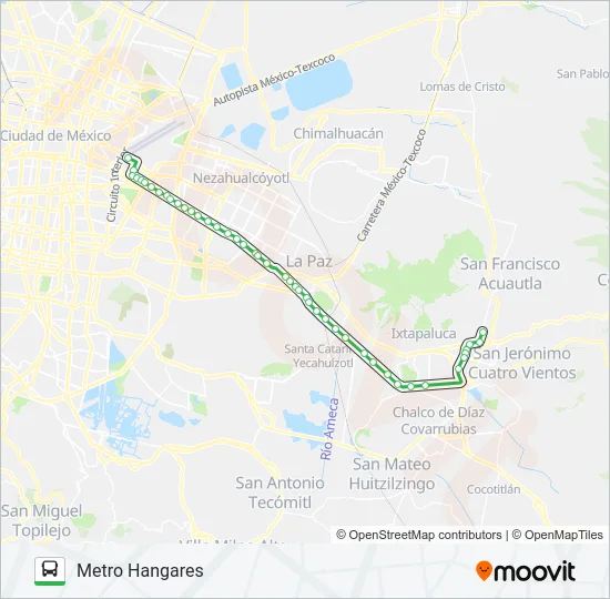 METRO HANGARES - LOS HÉROES Bus Line Map