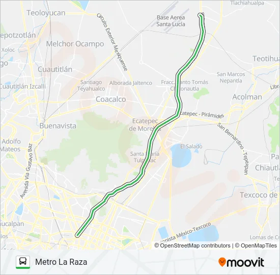 BASE AÉREA SANTA LUCÍA - METRO LA RAZA Bus Line Map