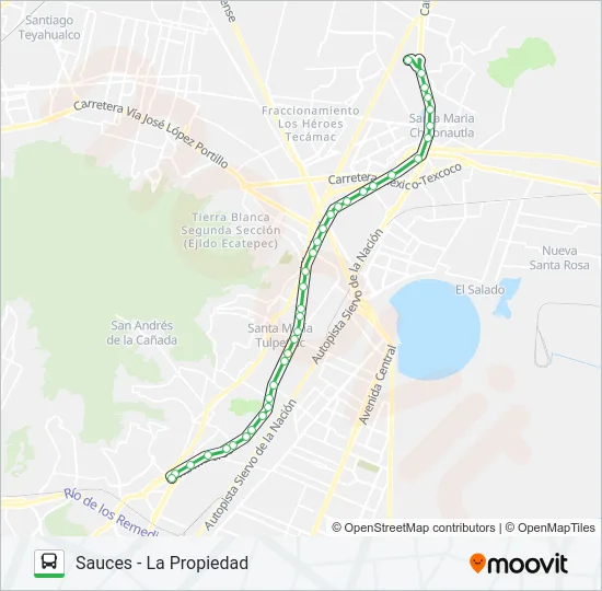 SAUCES - LA PROPIEDAD Bus Line Map