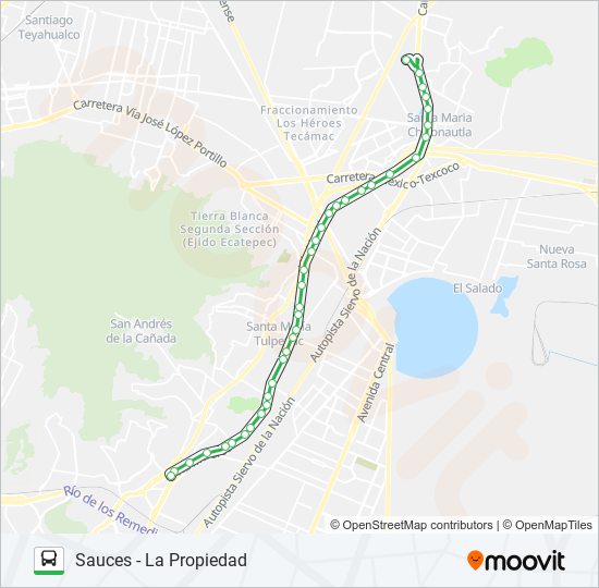 Ruta sauces la propiedad horarios, paradas y mapas Sauces (Actualizado)
