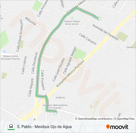 S. PABLO - MEXIBUS OJO DE AGUA Bus Line Map