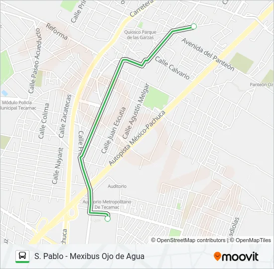 S. PABLO - MEXIBUS OJO DE AGUA Bus Line Map
