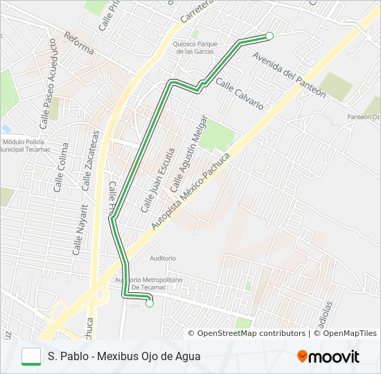 S. PABLO - MEXIBUS OJO DE AGUA bus Line Map