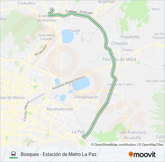 BOSQUES - ESTACIÓN DE METRO LA PAZ bus Line Map