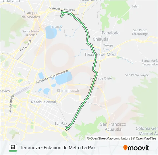 TERRANOVA - ESTACIÓN DE METRO LA PAZ Bus Line Map