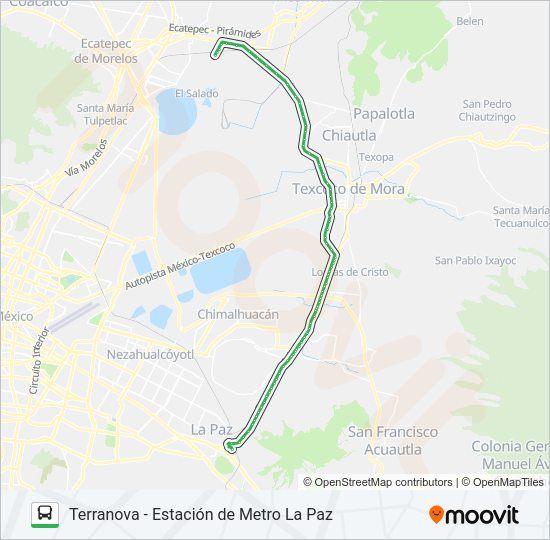 Mapa de TERRANOVA - ESTACIÓN DE METRO LA PAZ de autobús