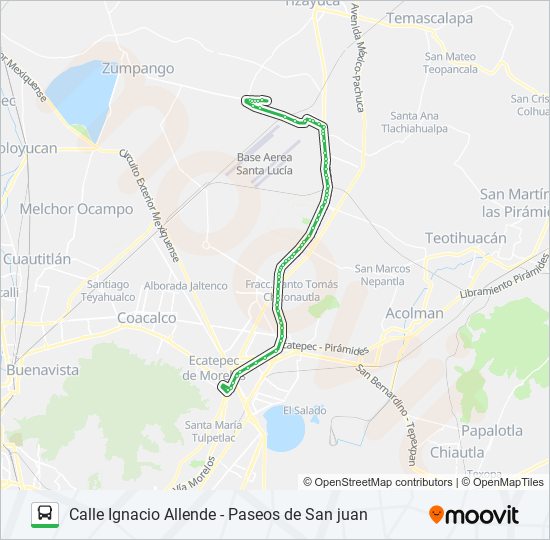 CALLE IGNACIO ALLENDE - PASEOS DE SAN JUAN bus Line Map