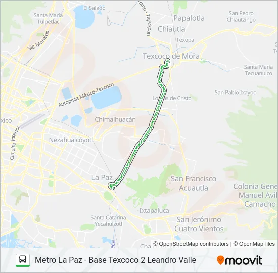 METRO LA PAZ - BASE TEXCOCO 2 LEANDRO VALLE Bus Line Map