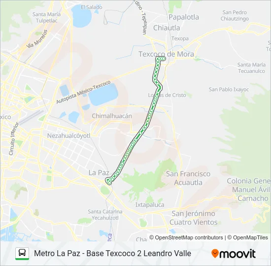 METRO LA PAZ - BASE TEXCOCO 2 LEANDRO VALLE Bus Line Map