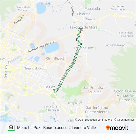 METRO LA PAZ - BASE TEXCOCO 2 LEANDRO VALLE bus Line Map