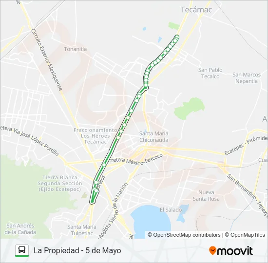 LA PROPIEDAD - 5 DE MAYO Bus Line Map