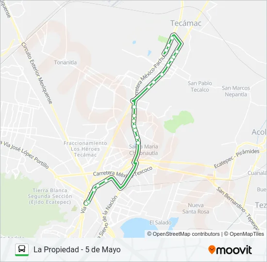 LA PROPIEDAD - 5 DE MAYO Bus Line Map