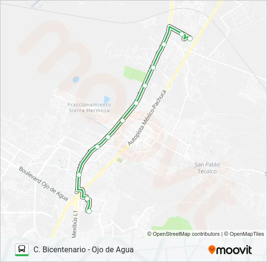 C. BICENTENARIO - OJO DE AGUA Bus Line Map