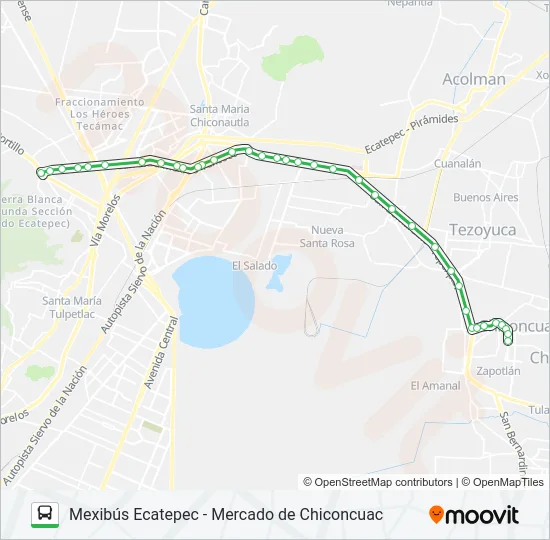 MEXIBÚS ECATEPEC - MERCADO DE CHICONCUAC Bus Line Map