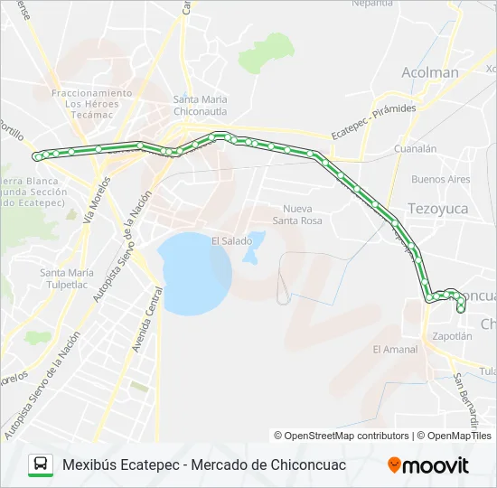 MEXIBÚS ECATEPEC - MERCADO DE CHICONCUAC Bus Line Map