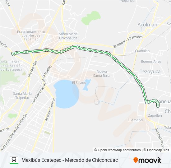 MEXIBÚS ECATEPEC - MERCADO DE CHICONCUAC bus Line Map