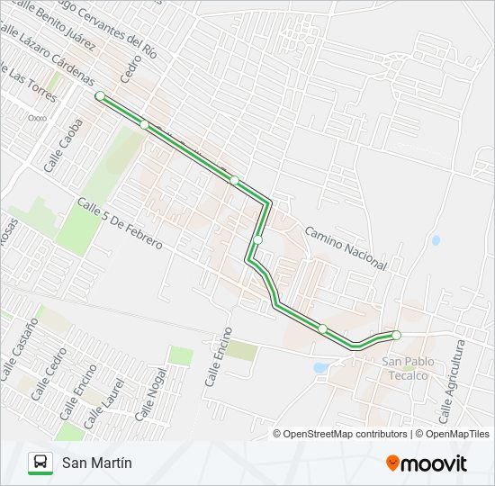 Mapa de SAN PABLO - SAN MARTÍN de autobús