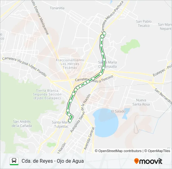 CDA. DE REYES - OJO DE AGUA Bus Line Map