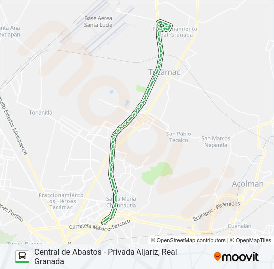 Mapa de CENTRAL DE ABASTOS - PRIVADA ALJARIZ, REAL GRANADA de autobús