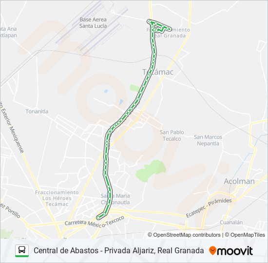 CENTRAL DE ABASTOS - PRIVADA ALJARIZ, REAL GRANADA bus Line Map