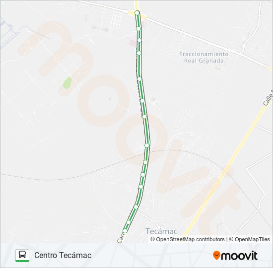 CENTRO TECÁMAC - PUENTE CAMINO A SAN JERÓNIMO, TECÁMAC bus Line Map