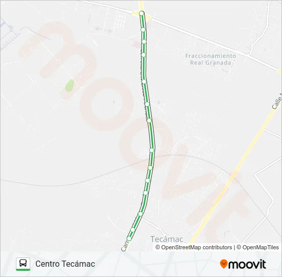 CENTRO TECÁMAC - PUENTE CAMINO A SAN JERÓNIMO, TECÁMAC Bus Line Map