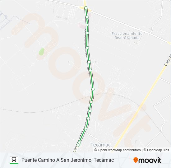 CENTRO TECÁMAC - PUENTE CAMINO A SAN JERÓNIMO, TECÁMAC bus Line Map