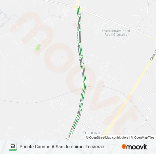 CENTRO TECÁMAC - PUENTE CAMINO A SAN JERÓNIMO, TECÁMAC Bus Line Map