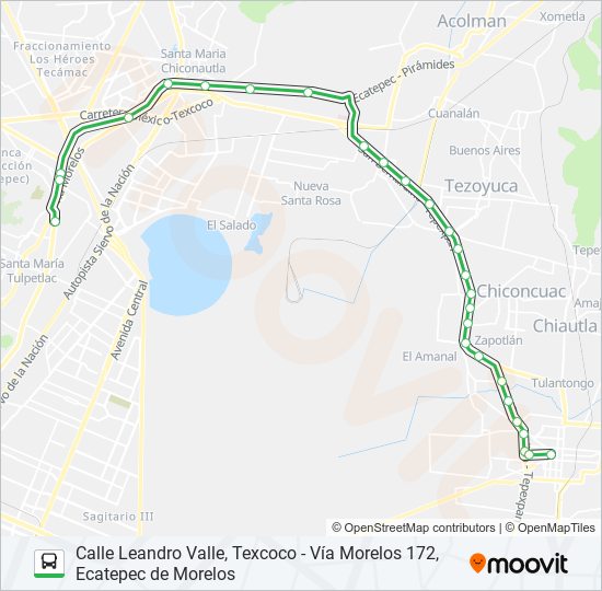 Ruta Calle Leandro Valle Texcoco Vía Morelos 172 Ecatepec De Morelos Horarios Paradas Y Mapas 0885