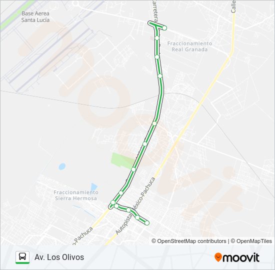 Mapa de AV. LOS OLIVOS - SAN JERÓNIMO de autobús