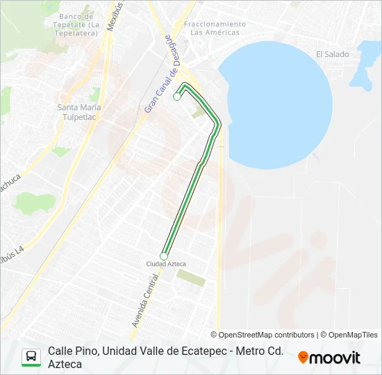 CALLE PINO, UNIDAD VALLE DE ECATEPEC - METRO CD. AZTECA Bus Line Map