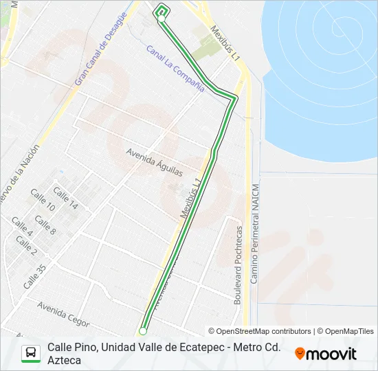 CALLE PINO, UNIDAD VALLE DE ECATEPEC - METRO CD. AZTECA Bus Line Map
