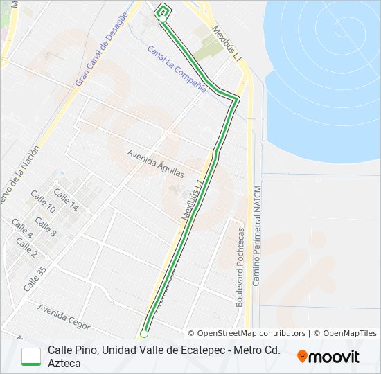 CALLE PINO, UNIDAD VALLE DE ECATEPEC - METRO CD. AZTECA bus Line Map