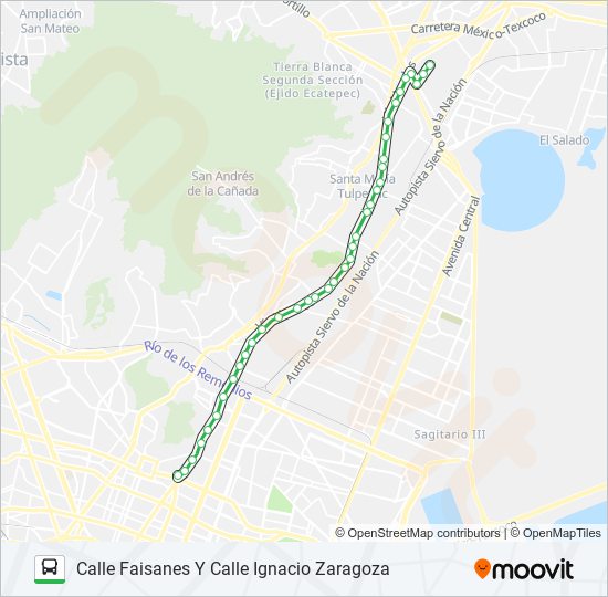METRO MARTÍN CARRERA - CALLE FAISANES Y CALLE IGNACIO ZARAGOZA bus Line Map