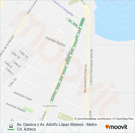 AV. OAXACA Y AV. ADOLFO LÓPEZ MATEOS - METRO CD. AZTECA Bus Line Map