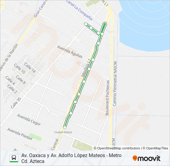 AV. OAXACA Y AV. ADOLFO LÓPEZ MATEOS - METRO CD. AZTECA bus Line Map