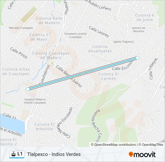 Mapa de L1 de teleférico
