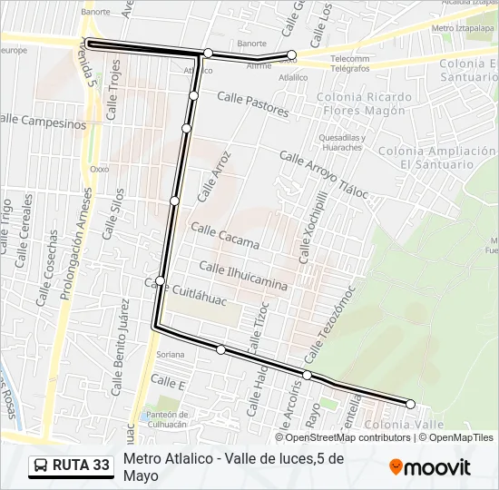 RUTA 33 Bus Line Map
