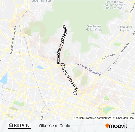 RUTA 18 Bus Line Map