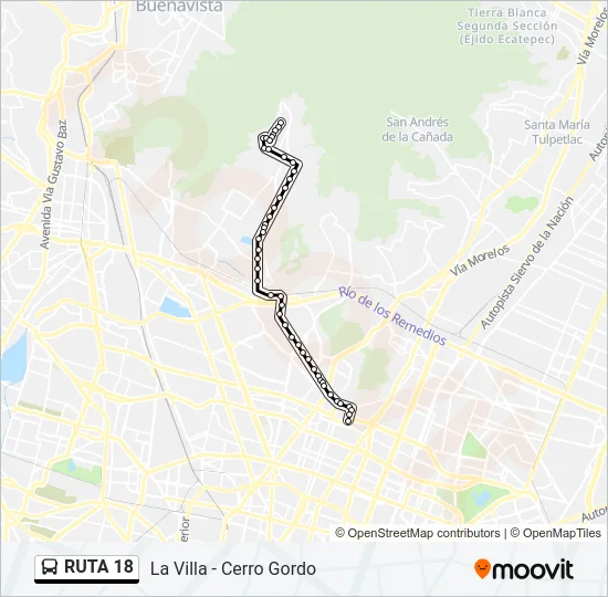 RUTA 18 Bus Line Map