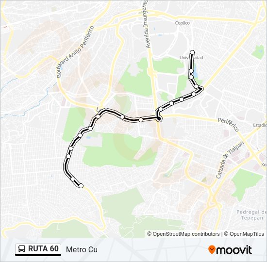 Mapa de RUTA 60 de autobús