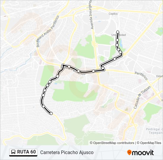Mapa de RUTA 60 de autobús