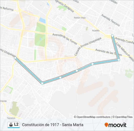 Mapa de L2 de teleférico