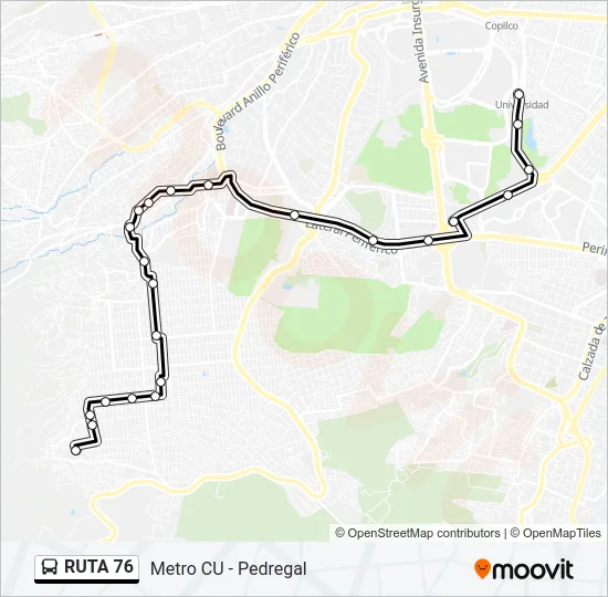 RUTA 76 Bus Line Map