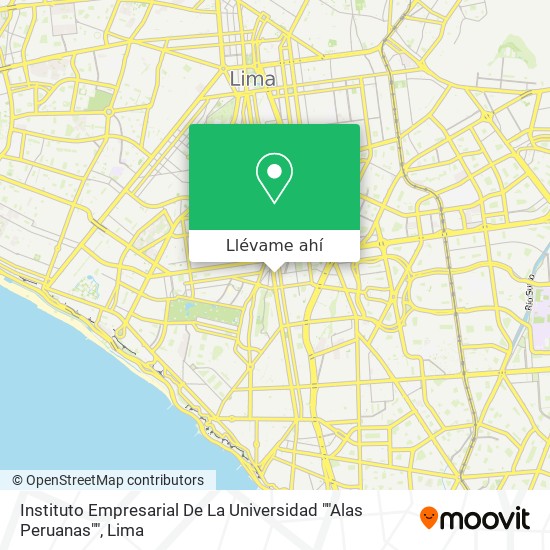 Mapa de Instituto Empresarial De La Universidad ""Alas Peruanas""