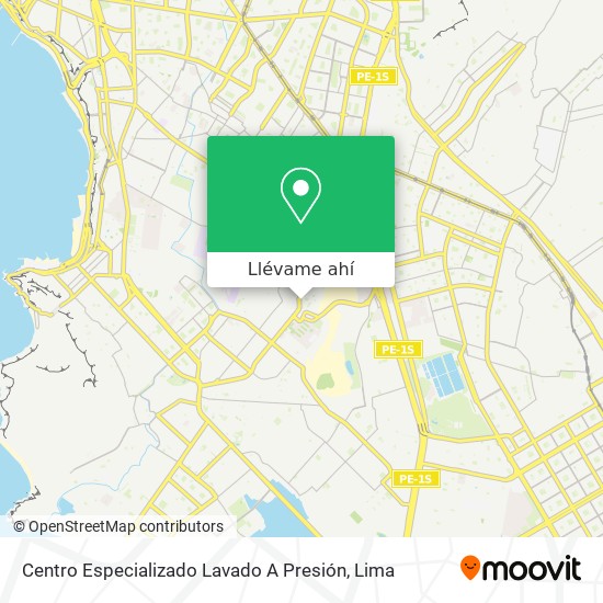 Mapa de Centro Especializado Lavado A Presión